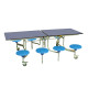 Rectangular Mobile Folding Table with 8 Seats